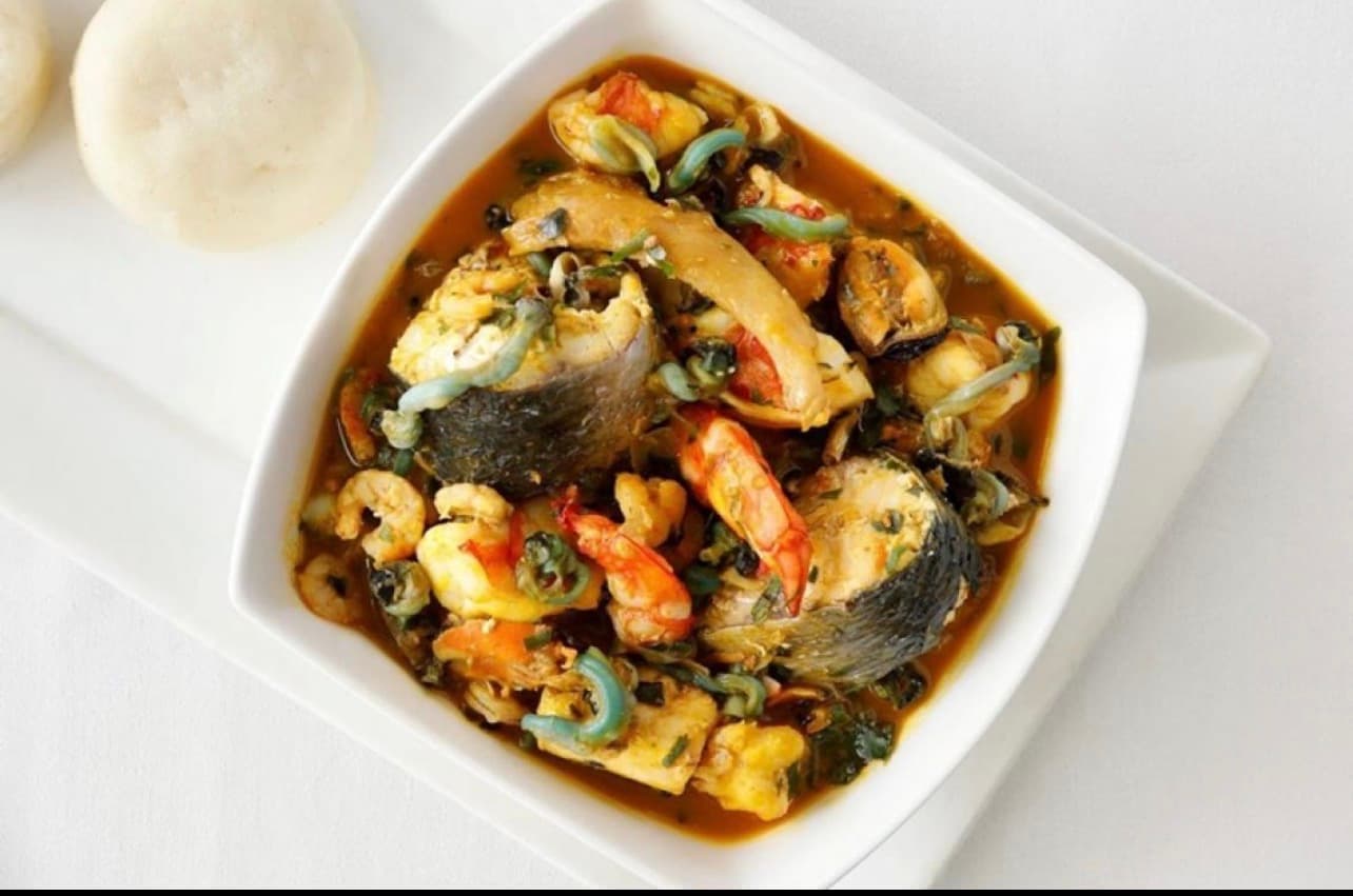 Fisherman soup and starch