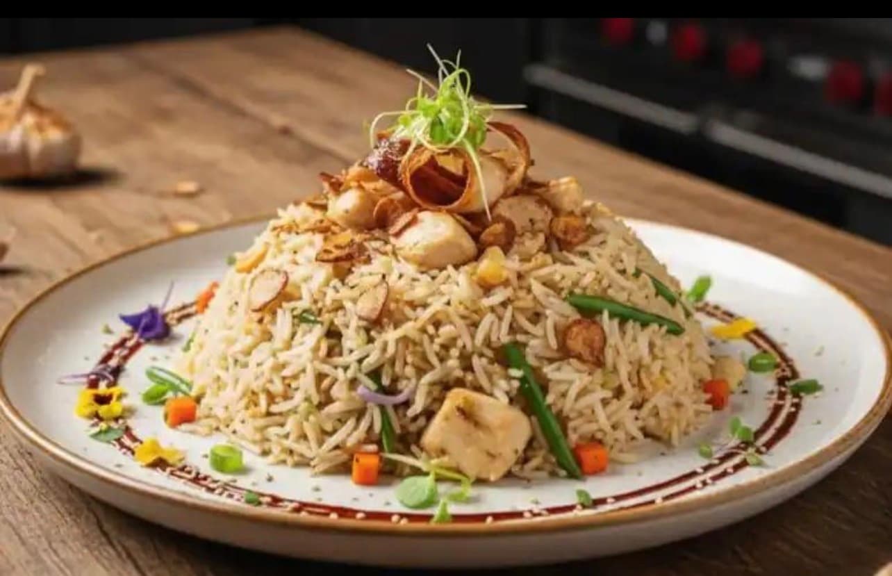 Special Chinese rice / shredded beef sauce and chicken